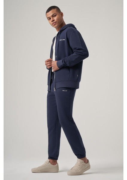 Than Lacivert Nakış Detaylı Relaxed Fit Jogger