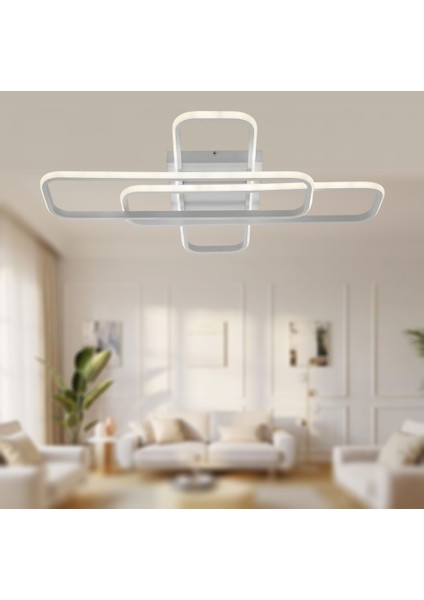 TT324-BY Tt Aydınlatma 57 x 17 Profil Mat Beyaz 3 Lü Plofonyer LED Avize