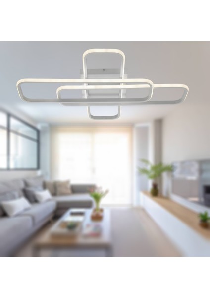 TT324-BY Tt Aydınlatma 57 x 17 Profil Mat Beyaz 3 Lü Plofonyer LED Avize