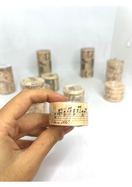 4'lü Retro Washi Tape Sticker/ Bant (4 Adet Farklı Ölçülerde)