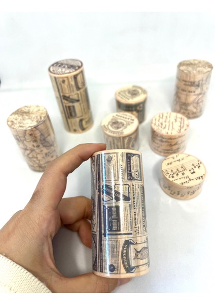4'lü Retro Washi Tape Sticker/ Bant (4 Adet Farklı Ölçülerde)