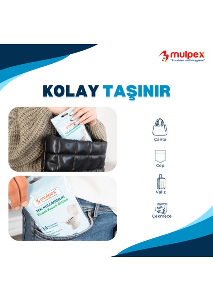 Tek Kullanımlık Suda Çözünür Klozet Kapak Örtüsü - 20 x 10 Lu Paket | Hijyenik ve Pratik Seyahat Aksesuarı