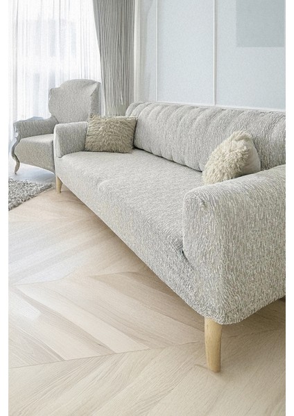 Baqdo Jakarlı Çubuk, Düz Desen 3+3+1+1 Lastikli Koltuk ,kanepe ,çekyat Örtüsü ,kılıfı Esnekli 3311 Takımı