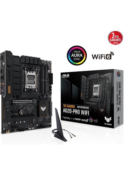Tuf Gamıng A620-PRO Wıfı Ddr5 6400MHZ HDMI Dp M.2 Atx