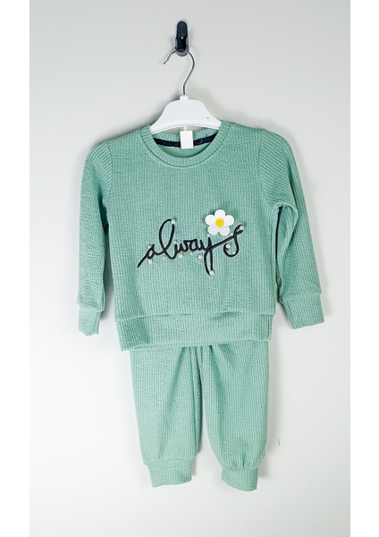 Kız Çocuk İncili Nakış Elbise 2'li Takim