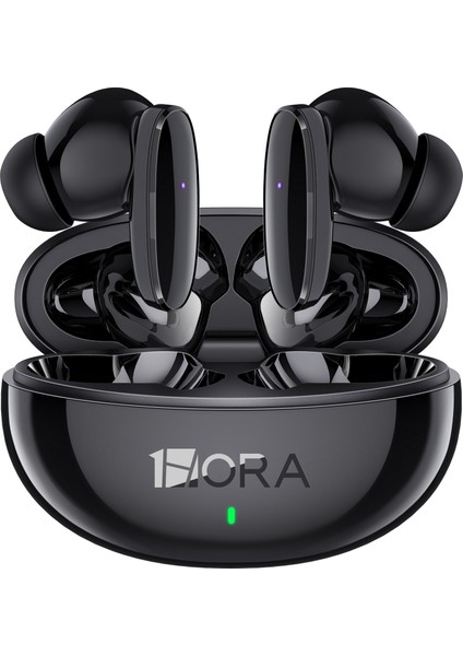 AUT205 Tws Bluetooth Kulaklık HT22 - Oval Tasarım - Kablosuz - Şarj Kutulu - Ios ve Android Uyumlu - Stereo Ses - Black