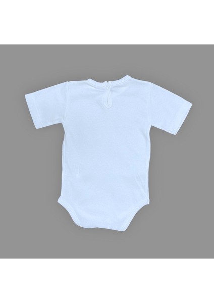 Baskılı Kalpli Fincan Kedi Bebek Çıtçıtlı Body - MNK0663-BEBE Mavi-6 Ay