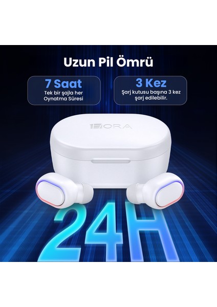 AUT114 Tws Bluetooth Kulaklık A8S - Ekran Göstergeli - Kablosuz - Ios ve Android Uyumlu - Şarj Kutulu - White
