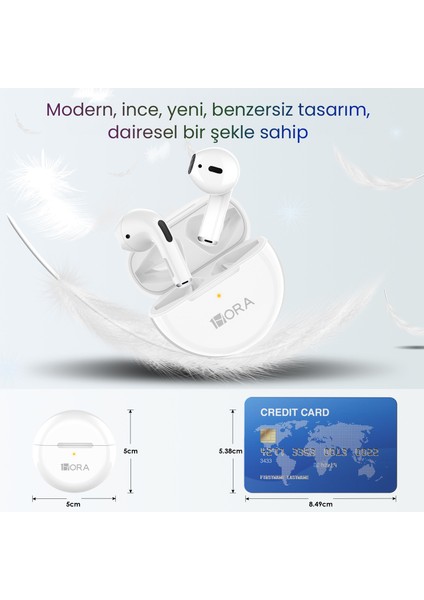 AUT119 Tws Bluetooth Kulaklık LTW-006 - Kablosuz - Ios ve Android Uyumlu - Taşınabilir Şarj Kutulu - White