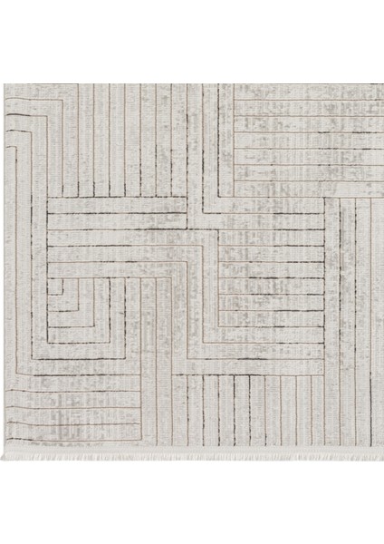 Seyran Mısra Koleksiyonu Modern Desenli Halı 5004 Kahve