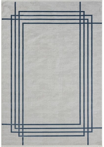 Seyran Mısra Koleksiyonu Modern Desenli Halı 5003 Mavi