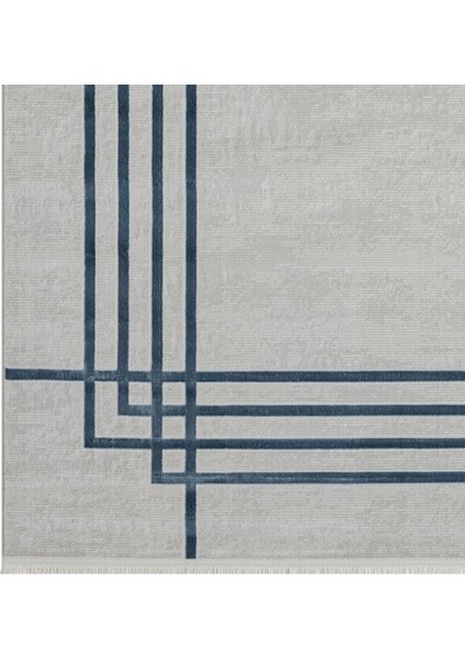 Seyran Mısra Koleksiyonu Modern Desenli Halı 5003 Mavi