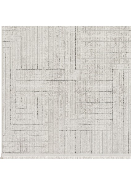 Seyran Mısra Koleksiyonu Modern Desenli Halı 5004 Gri