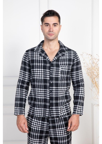 Mecit 2950 Beyaz Ekoseli Büyük Beden Kışlık Erkek Pijama Takımı fırsatları