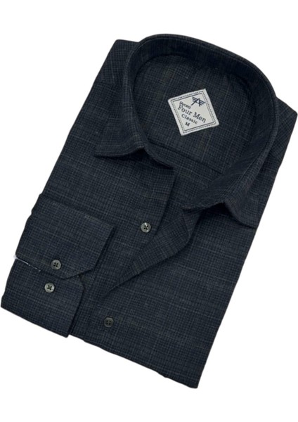 Kışlık Pamuklu Flanel Uzun Kollu Erkek Gömlek (Regular Kalıp) fiyatları