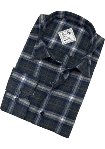 Kışlık Pamuklu Flanel Uzun Kollu Erkek Gömlek (Regular Kalıp) fiyatları