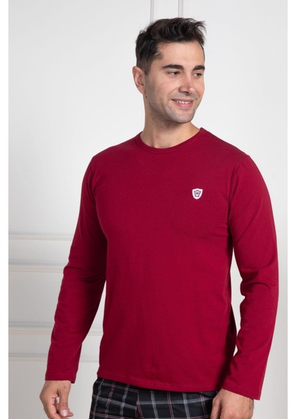 Mecit 3050 Bordo Ekoseli Erkek Büyük Beden Pijama Takımı