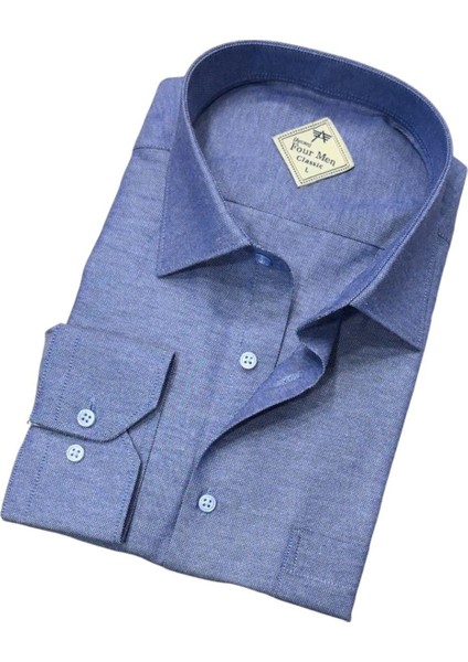 Pamuklu Oxford Uzun Kollu Unisex Gömlek (Standart Kalıp) fiyatları