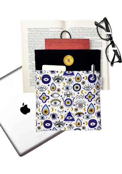 Kitap Kılıfı / Tablet Kılıfı / Ebook Kılıfı / Çok Amaçlı Kılıf ( Nazar Boncukları , Gözler , Hamsa )