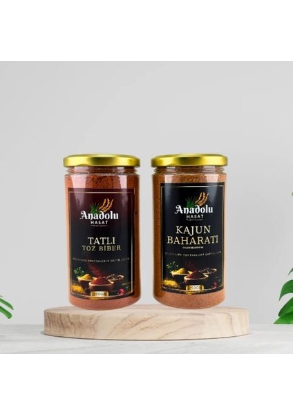 2'li Set-Kajun Baharatı 250 gr-Tatlı Toz Biber 200 gr Kavanoz