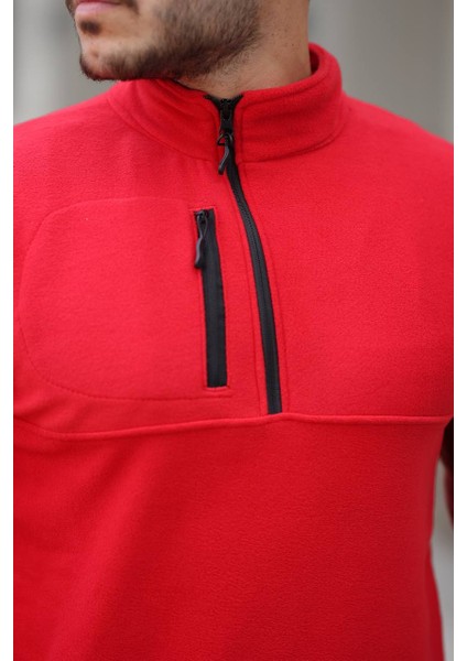 Yarım Fermuar Polar Kırmızı fiyatları