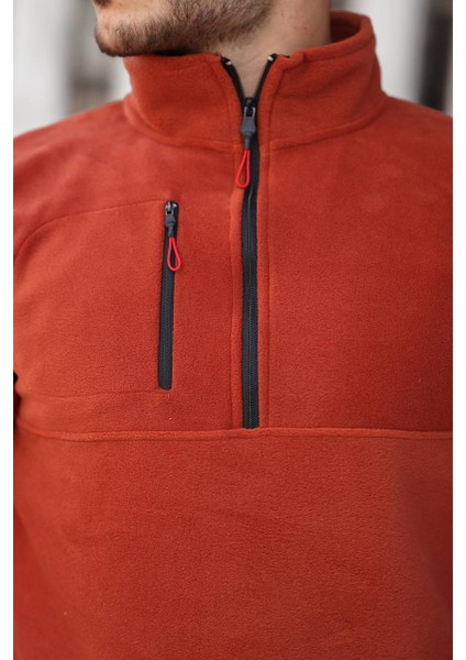 Yarım Fermuar Polar Kiremit modelleri