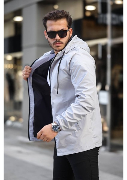 Tmb Tam Fermuar Astarlı Yağmurluk Açık Gri