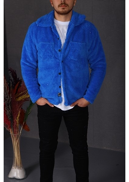 Peluş Ceket Mavi fiyatları