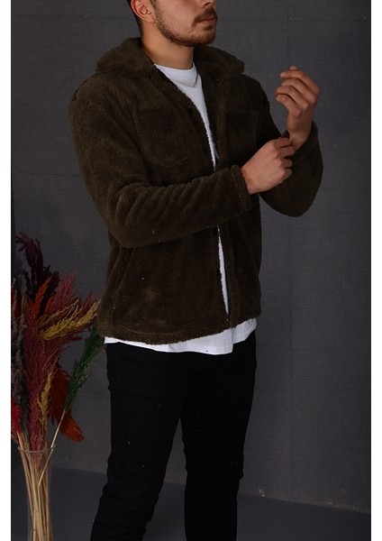 Peluş Ceket Haki modelleri