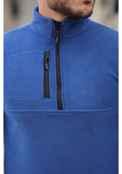 Yarım Fermuar Polar Saks Mavi fiyatları