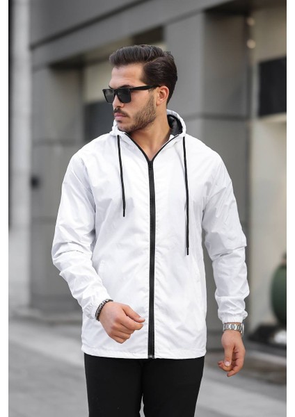 Tmb Tam Fermuar Astarlı Yağmurluk Beyaz