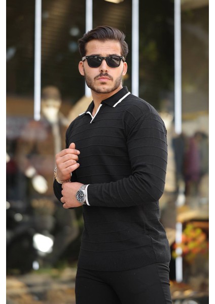 Tmb Hemşire Yaka Şeritli Triko Kazak Siyah fiyatları