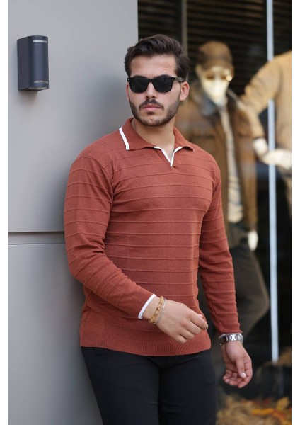 Tmb Hemşire Yaka Şeritli Triko Kazak Kiremit fiyatları