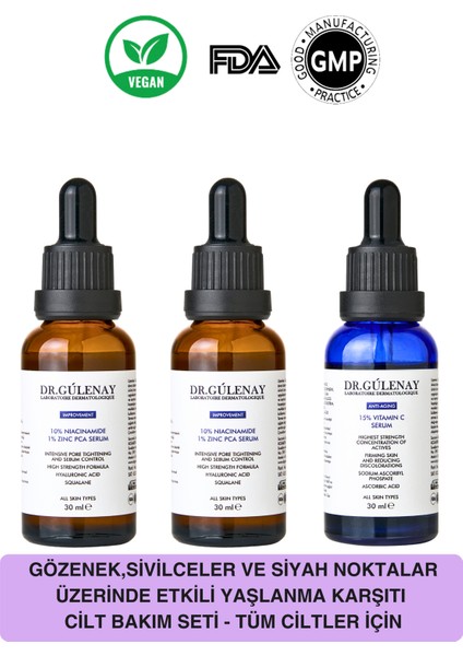 Niacinamide Serum Seti İle Aydınlatıcı C Vitamini Cilt Seti