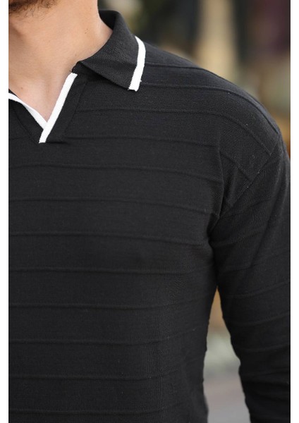 Tmb Hemşire Yaka Şeritli Triko Kazak Siyah modelleri