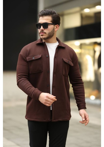 Mrs 3 Iplik Cepli Gömlek Kahve