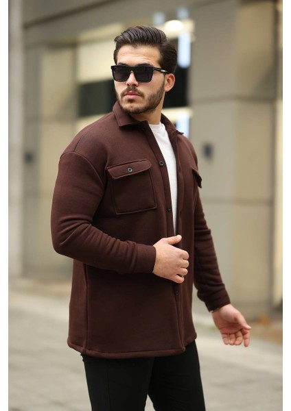 Mrs 3 Iplik Cepli Gömlek Kahve modelleri