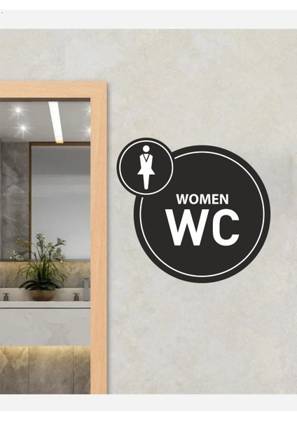 Wc Women 18 x 17 cm Tabela Levha Yönlendirme Kompozit Metal (Folyo Kesim )