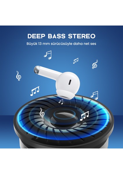AUT203 Tws Bluetooth Kulaklık F25 - Kablosuz - Taşınabilir Şarj Kutulu - Ios ve Android Uyumlu - Dokunmatik Kontrol - White