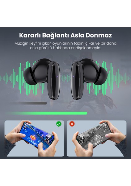 AUT205 Tws Bluetooth Kulaklık HT22 - Oval Tasarım - Kablosuz - Şarj Kutulu - Ios ve Android Uyumlu - Stereo Ses - Black