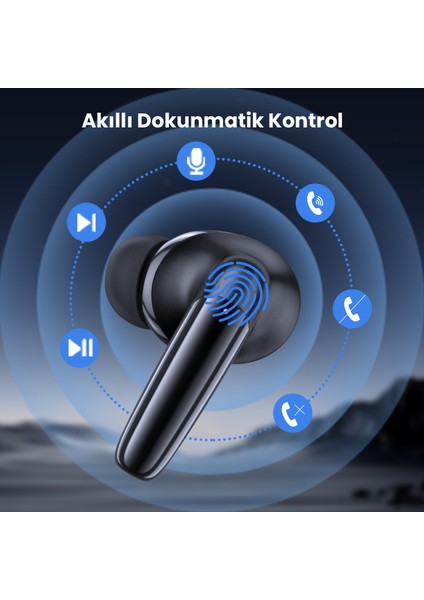 AUT207 Tws Bluetooth Kulaklık G161 - Mat Şeffaf Tasarım - Kablosuz - Şarj Kutulu - Ios ve Android Uyumlu - Black