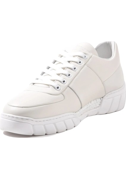 19557 Yüksek Confort Deri Spor Ayakkabı Kırık Beyaz modelleri