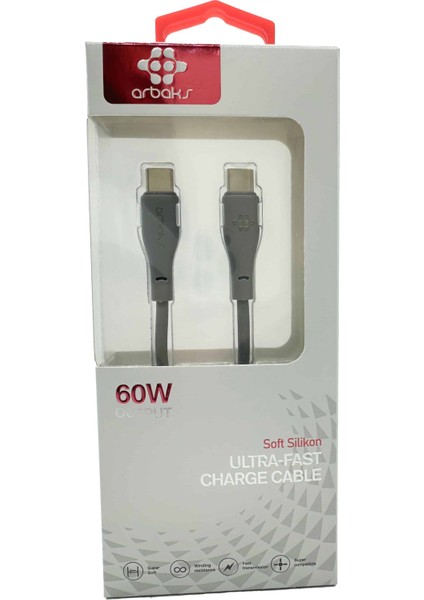 60W Type-C To Type-C USB Şarj Kablosu Arbaks ARB-315