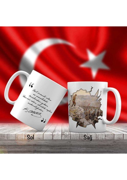 Asil Hediyelik Afyon Kocatepe Cephesi - Mustafa Kemal Atatürk - Atatürk'ün Sözleri -Kupa Bardak