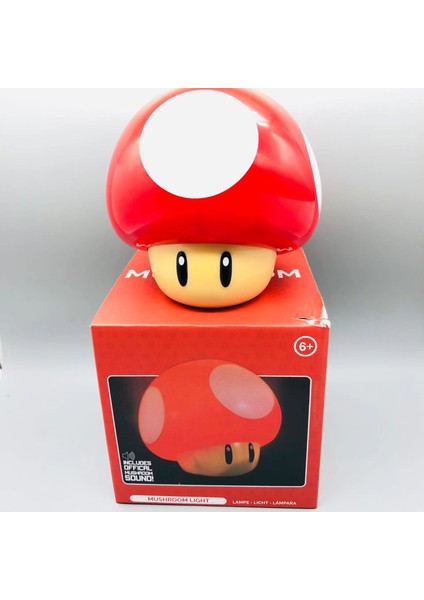 Mucit Manda Super Mario Mantarı Gecelambası USB Şarjlı, Taşınabilir, Sesli Dekoratif Lamba