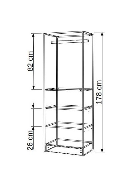 GB-6500 2 Kapaklı 4 Bölmeli Gardırop fırsatları