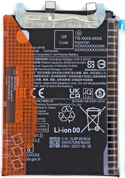 Xiaomi Mi 12 Lite - Bp 4b - Batarya Pil