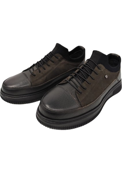 1502 Deri Streçli Casual Ayakkabı Yeşil