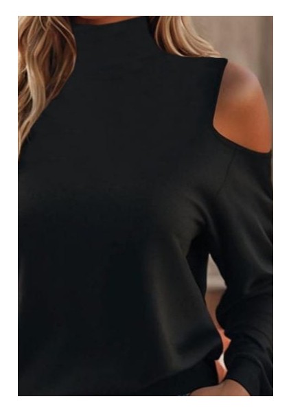 Kadın Uzun Kollu Balıkçı Yaka Omuz Pencere Detay Viskon Bluz fiyatları