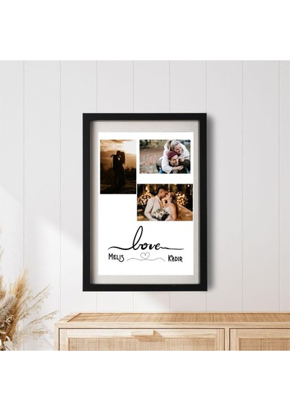 Sevgililere Özel 3 Kolaj Fotoğraflı Yapışkanlı Sök Tak Çerçeve 20X30CM